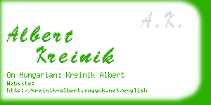 albert kreinik business card